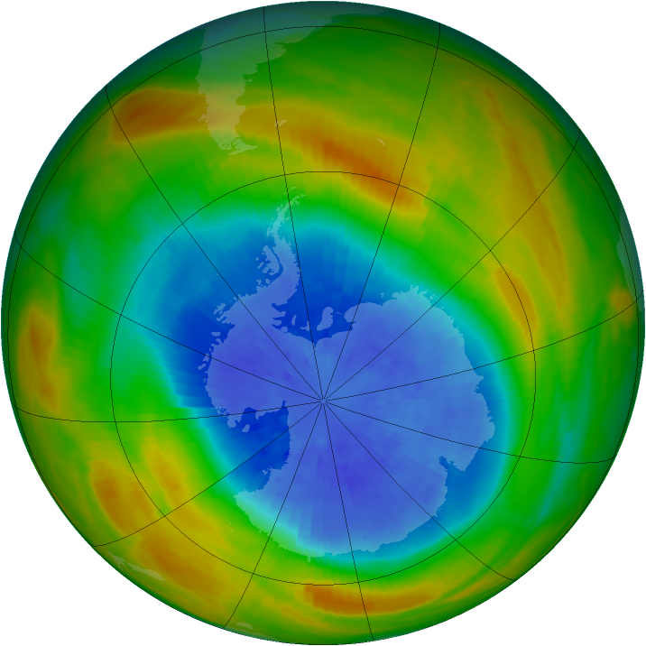 Antarctic ozone map for 24 September 1983